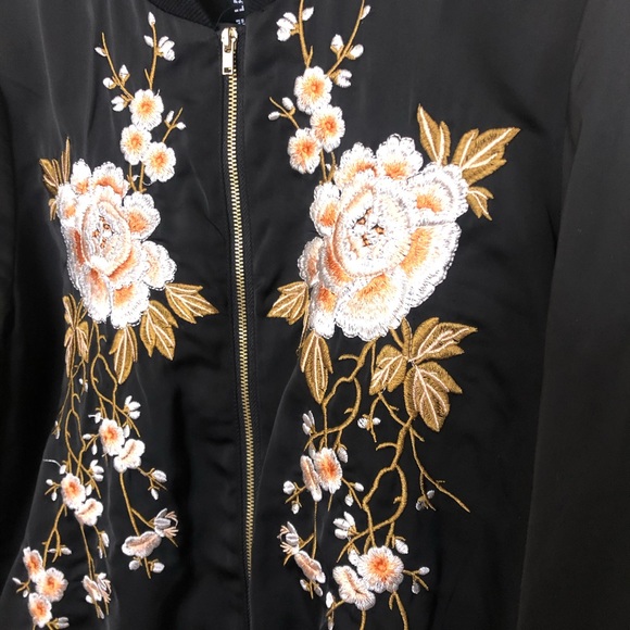 Embroidered satin bomber jacket - Picture 2 of 3
